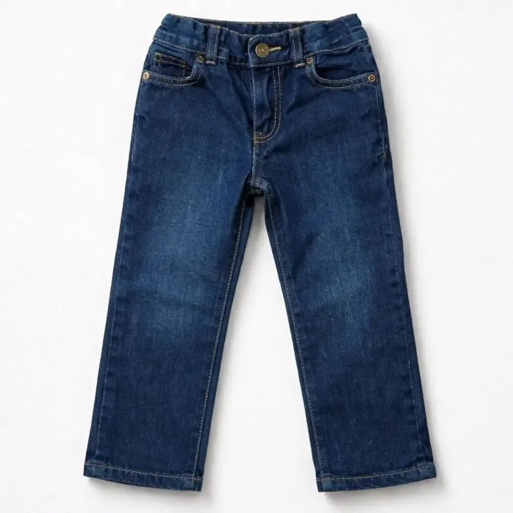 Carter’s dark blue denim straight leg jeans adjustable waist size 3T